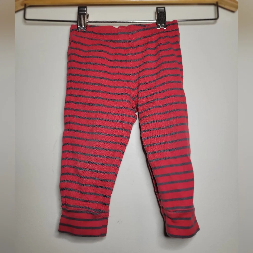 carters 12 months red and blue striped heart leggings